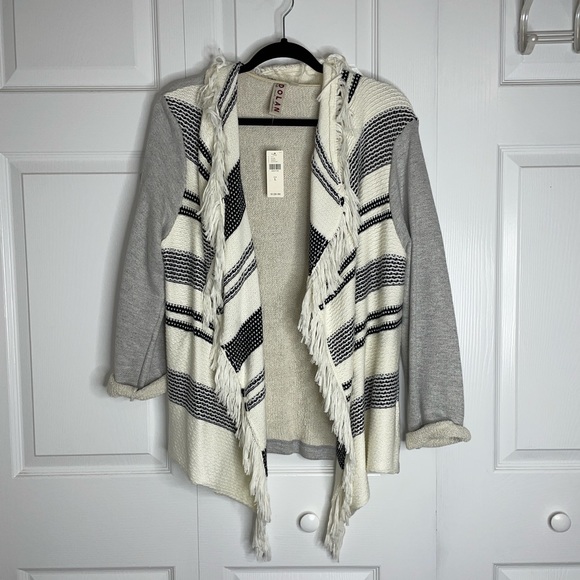 Anthropologie DOLAN Sonia Fringe Sweater Jacket Open Front - Picture 6 of 9